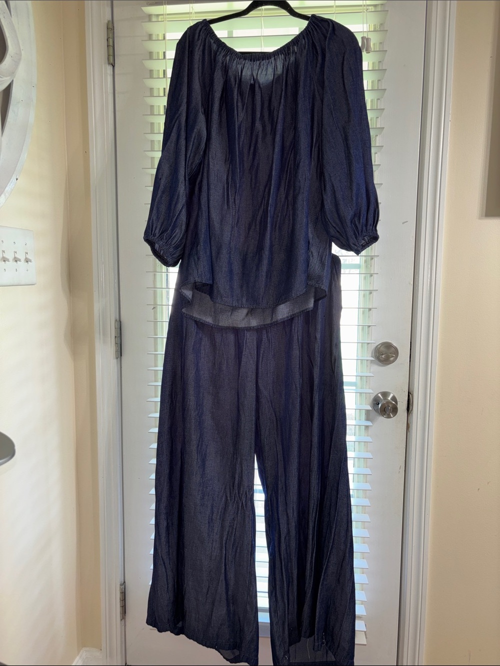 SHEIN Navy Blue Wide-Leg Jumpsuit Set